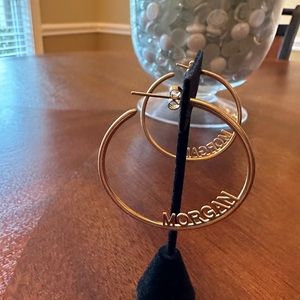 Gold Antique Morgan hoop earrings